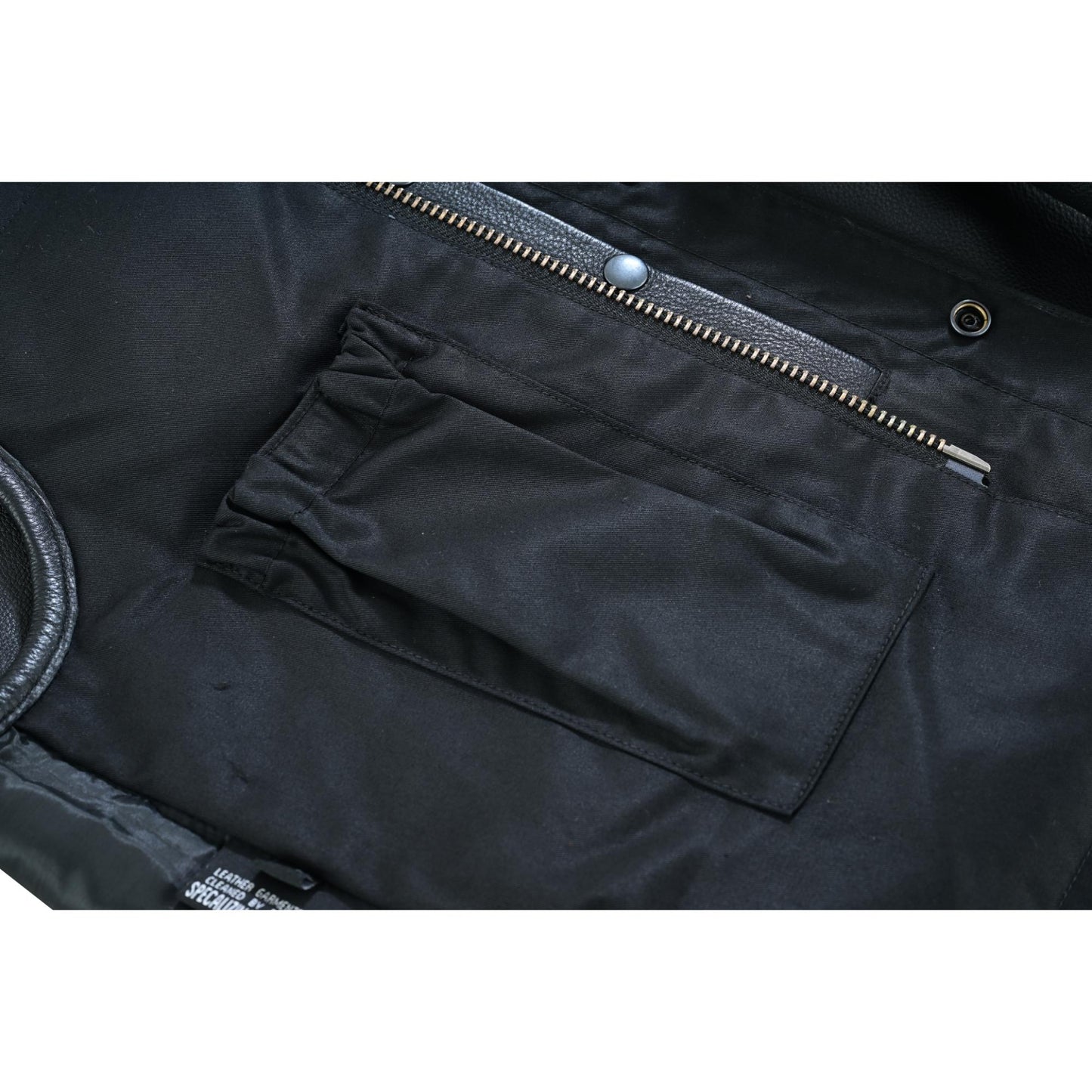 Men's Black Leather Motorcycle Vest with Upgraded Style