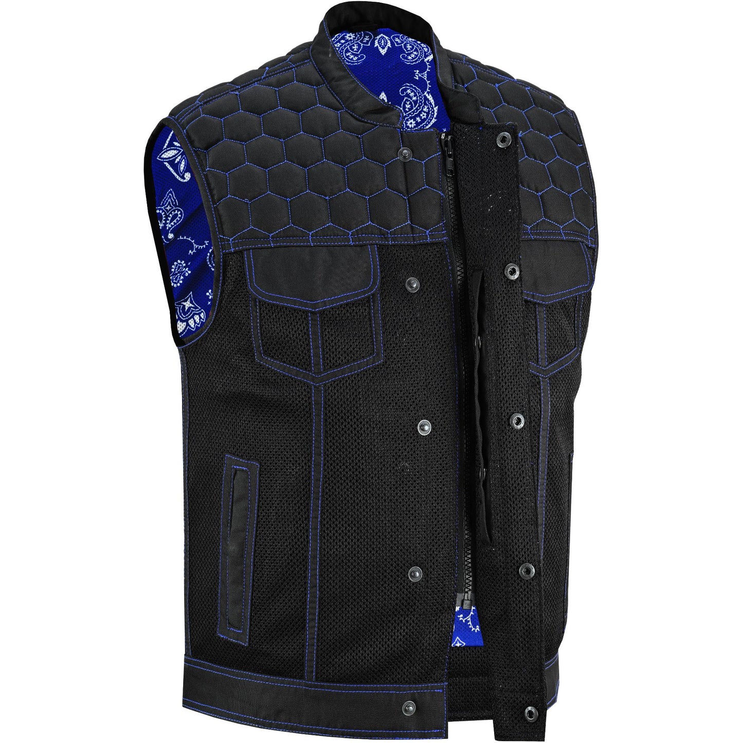 Blue Soul Men's Black Mesh Textile Vest