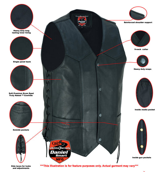 Men's Gold Traditional Vest - Black