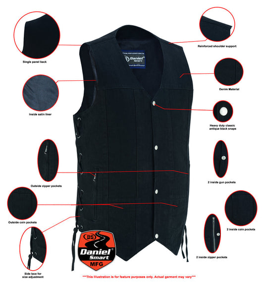 Men's Ten Pocket Denim Utility Vest - TALL