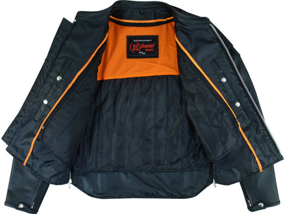 Full Hand Black Leather Motorcycle Jacket