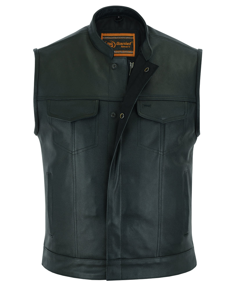 Blackhawk Scoop Collar Men's Motorcycle Vest - Smart Access Pocket & Hidden Zipper