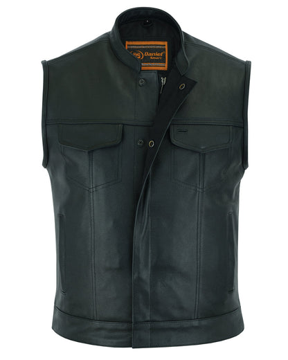 Blackhawk Scoop Collar Men's Motorcycle Vest - Smart Access Pocket & Hidden Zipper
